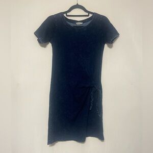 Jane and Delancey washed denim t-shirt dress with waist tie